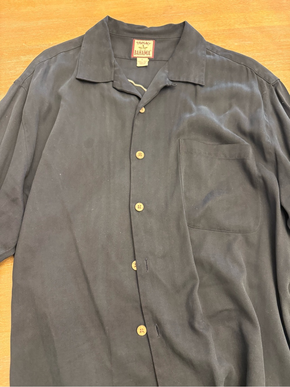 Tommy Bahama Black Relaxed Button-Up Shirt